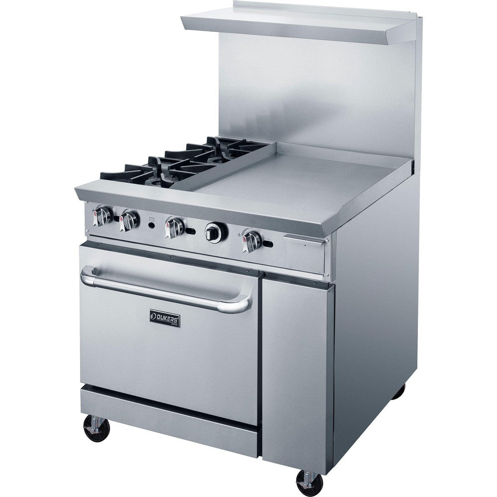 DCR36-2B24GM side profile showing stainless steel body and 6 inch locking casters