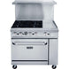 DCR36-4B12GM front view showing four cast iron grates beside the 12 inch griddle plate and the oven door