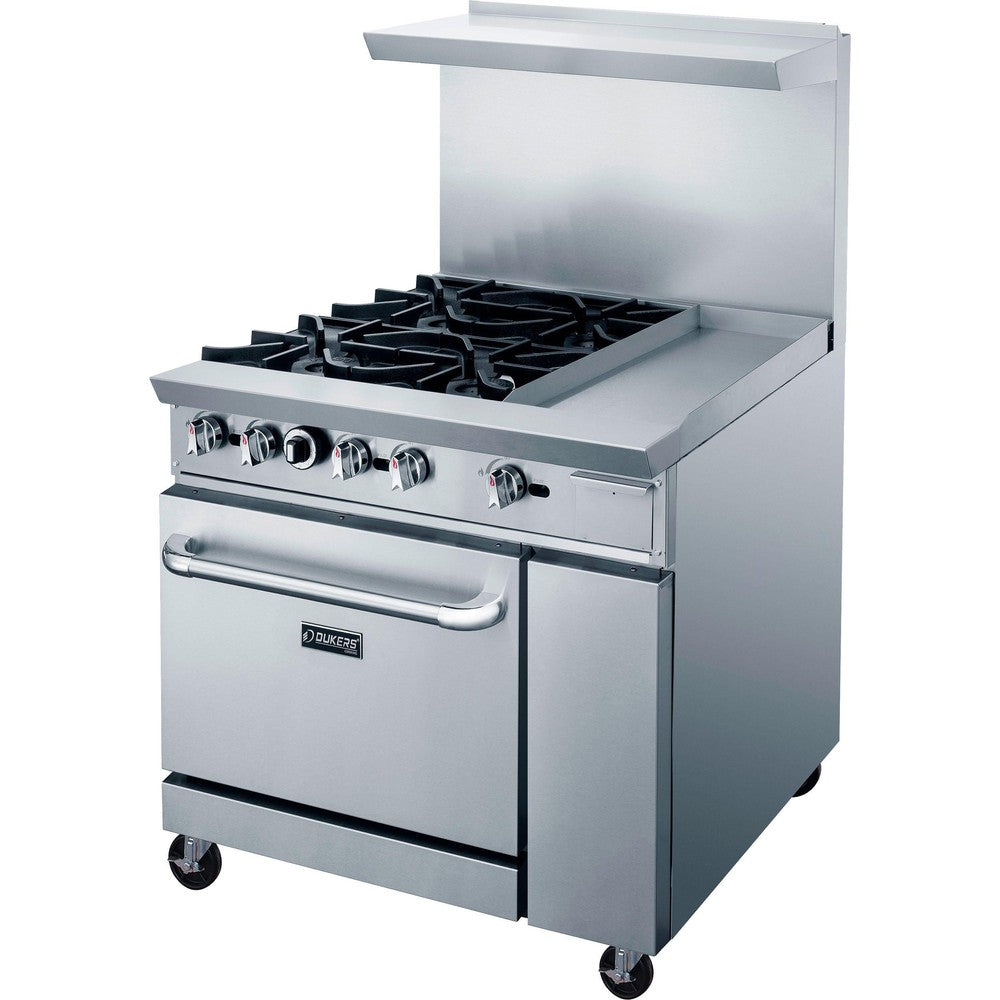 DCR36-4B12GM side profile showing stainless steel body and 6 inch locking casters