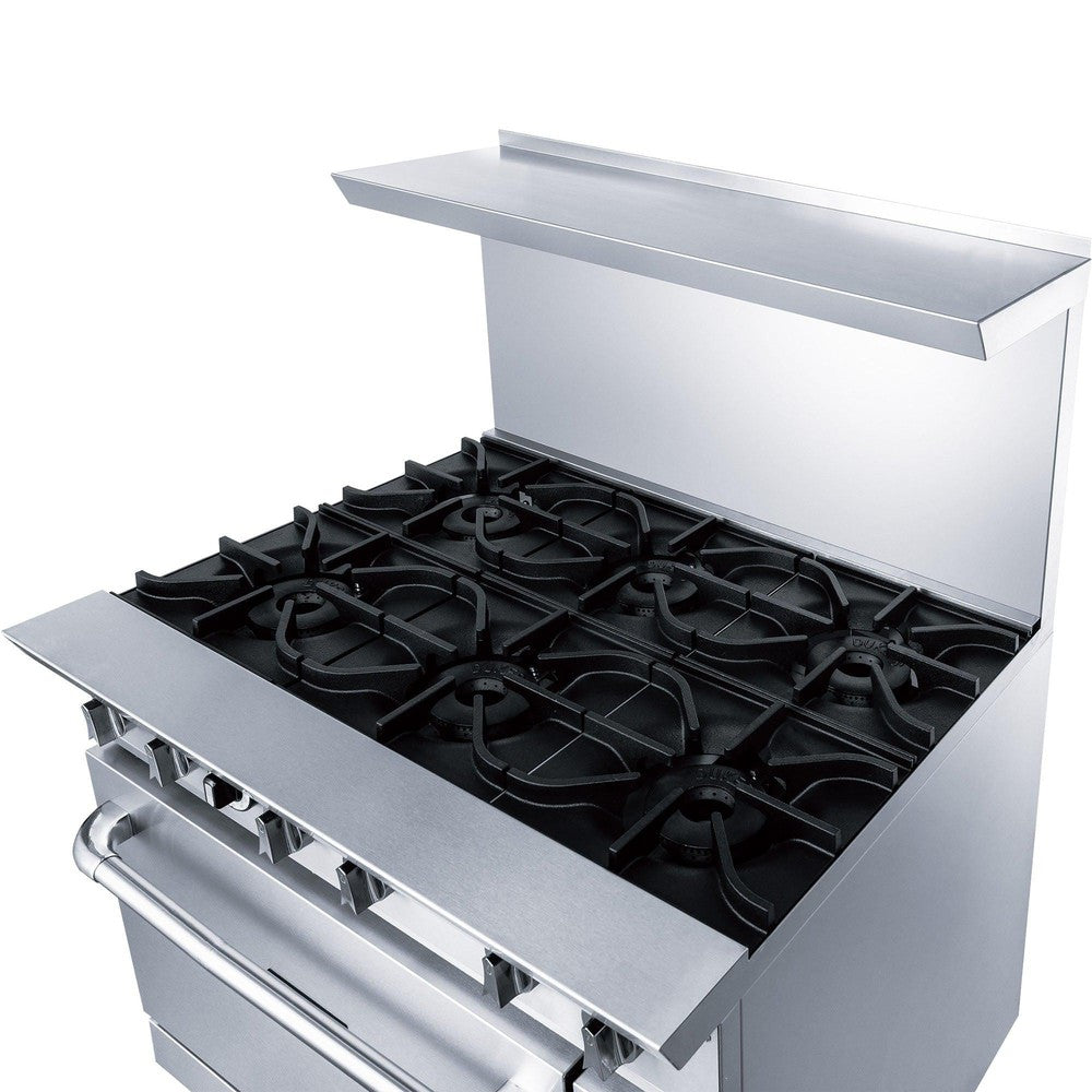 DCR36-6B overhead view showing the six burner layout under 12 inch cast iron grates
