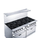 DCR60-10B overhead view showing the ten burner layout under 12 inch cast iron grates
