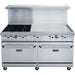 DCR60-4B36GM front view showing four cast iron grates beside the 36 inch griddle plate and two oven doors