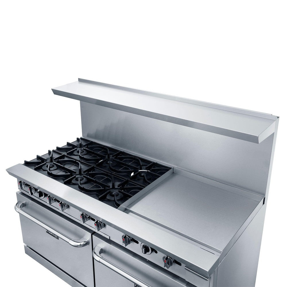 DCR60-6B24GM overhead view showing the six burner layout and 24 inch griddle plate