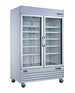 Omcan RE-CN-0045-HC-SW 53 inch white two swing glass door display refrigerator