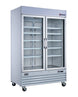 Omcan RE-CN-0045-HC-SW 53 inch white two swing glass door display refrigerator
