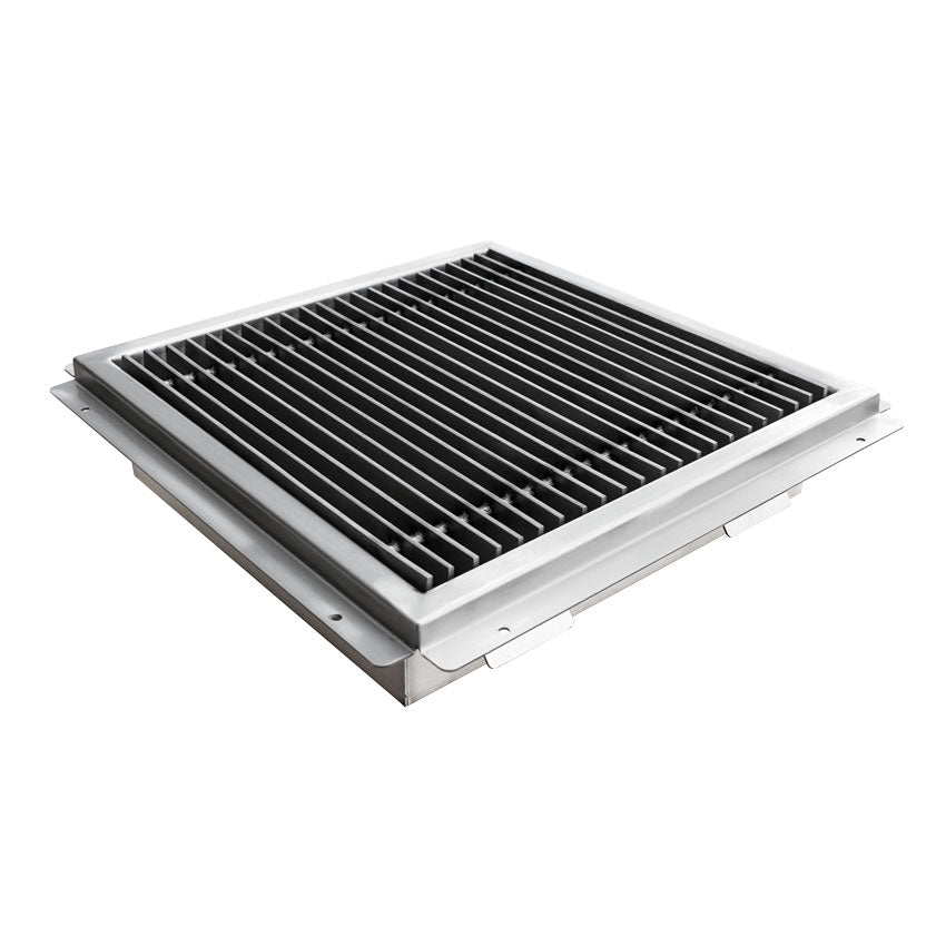 Omcan 44612 18 x 18 inch stainless steel floor drain with grating bar