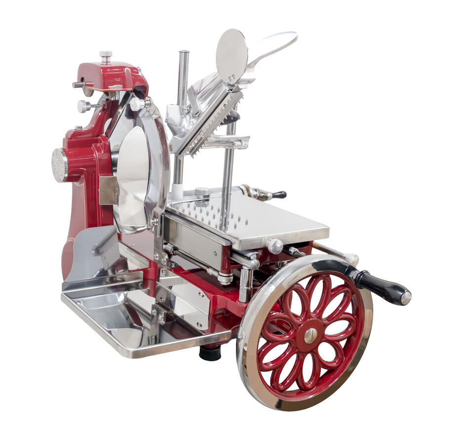 Omcan MS-IT-0300-ML Trento Luxury Series red Volano manual meat slicer