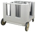 Omcan 80922 gray dish caddy with six adjustable dividers and vinyl cover