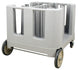 Omcan 80922 gray dish caddy with six adjustable dividers and vinyl cover