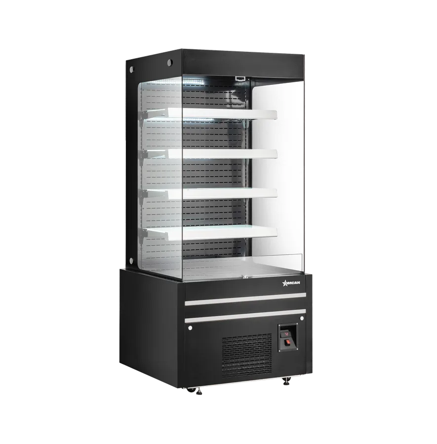 Omcan RS-CN-0900 36 inch black grab and go open front refrigerated showcase