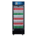 Dukers LG-430 glass door merchandiser refrigerator front view with wire shelves