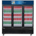 Dukers DSM-69R glass door merchandiser refrigerator front view with three swing doors