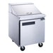 Dukers DSP29-12M-S1 single door mega top salad prep table in stainless steel