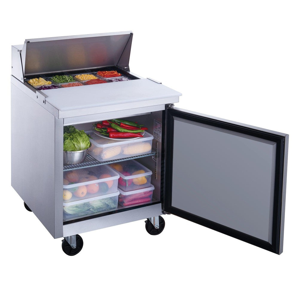 Dukers DSP29-8-S1 pan rail with eight one-sixth size pans and hinged lid