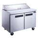 Dukers DSP48-12-S2 two door sandwich prep table refrigerator in stainless steel