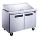 Dukers DSP48-18M-S2 two door mega top salad prep table in stainless steel