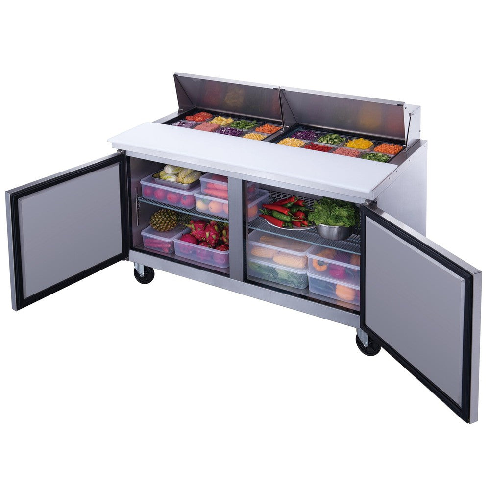 Dukers DSP60-16-S2 refrigerated base cabinet with adjustable wire shelves