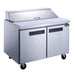 Dukers DSP60-16-S2 two door sandwich prep table refrigerator in stainless steel