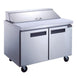 Dukers DSP60-16-S2 two door sandwich prep table refrigerator in stainless steel