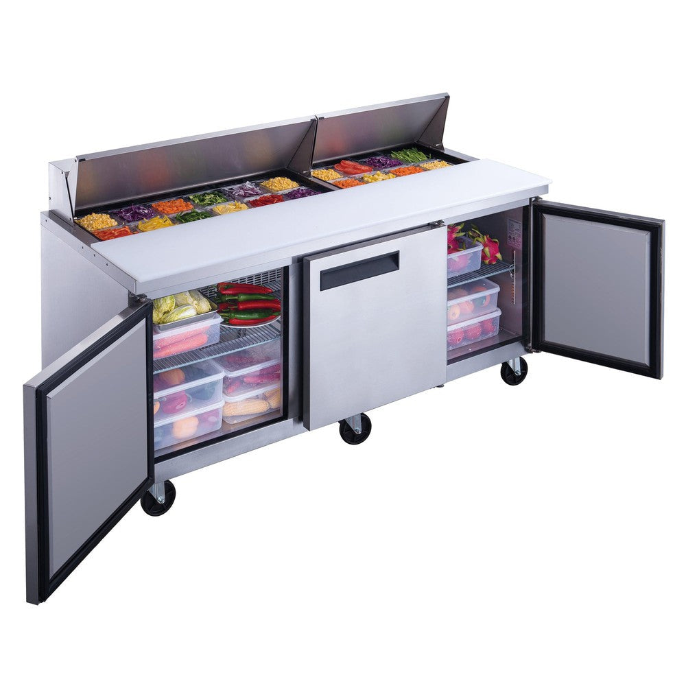 Dukers DSP72-18-S3 pan rail with eighteen one-sixth size pans
