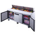 Dukers DSP72-18-S3 three section refrigerated base with adjustable wire shelves