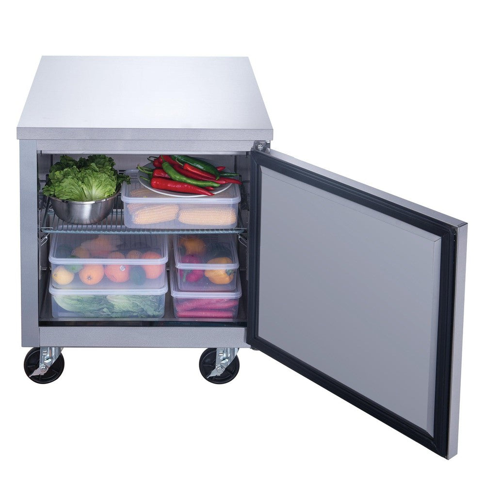 Dukers DUC29R undercounter refrigerator interior with removable wire shelf