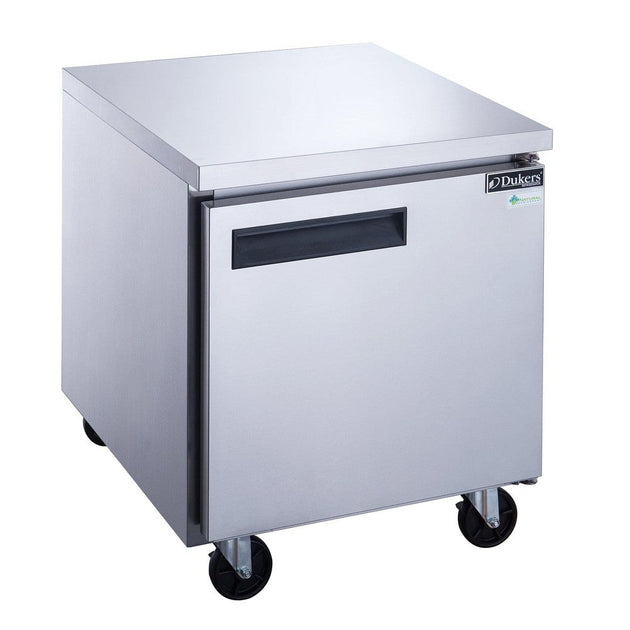 Dukers DUC29F single solid door undercounter freezer in stainless steel