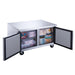 Dukers DUC60F undercounter freezer installed in a commercial kitchen