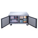 Dukers DUC48F undercounter freezer interior with removable wire shelves