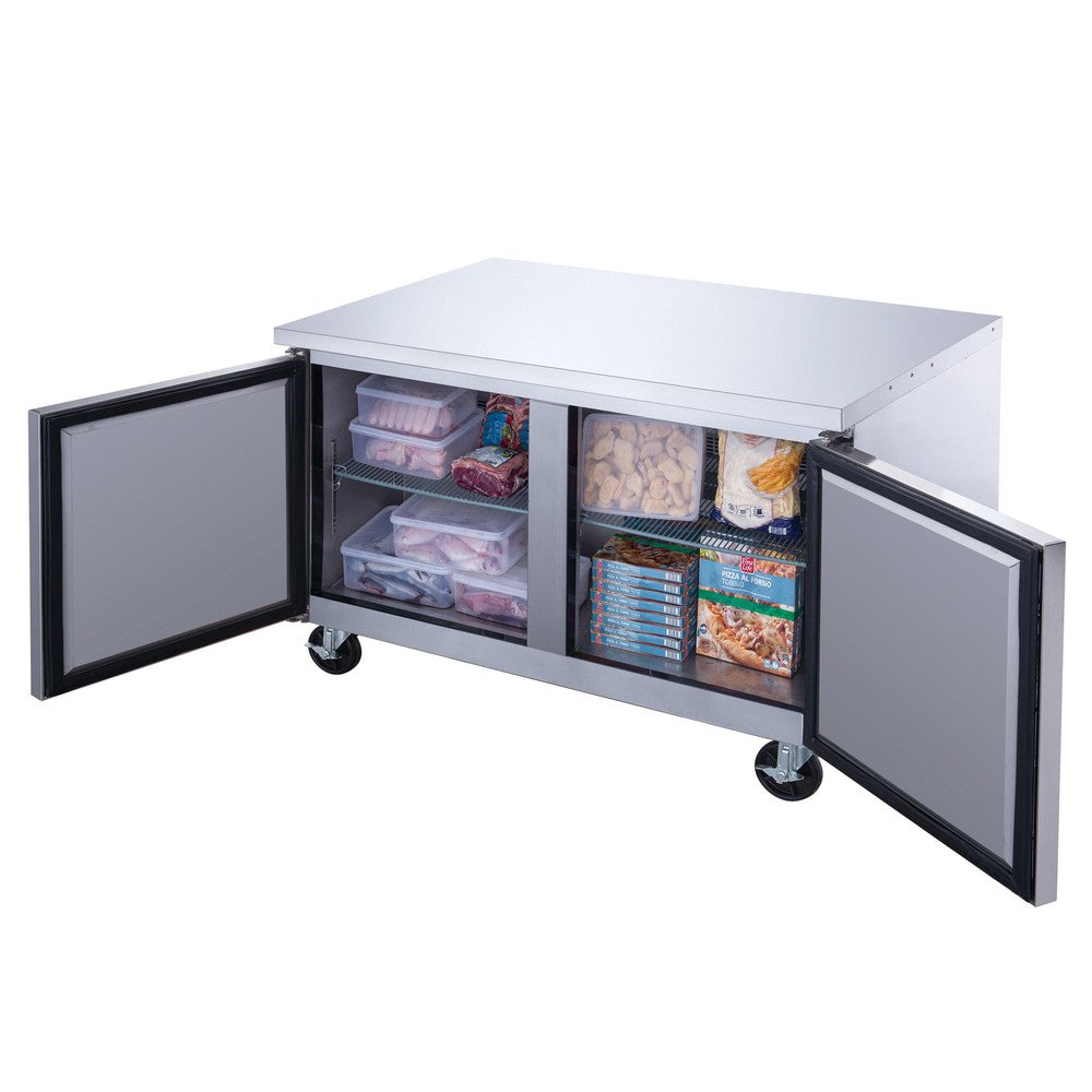Dukers DUC48F undercounter freezer stainless steel exterior detail