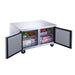 Dukers two door undercounter refrigerator installed in a commercial kitchen