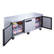 Dukers DUC72R three door undercounter refrigerator in a commercial kitchen