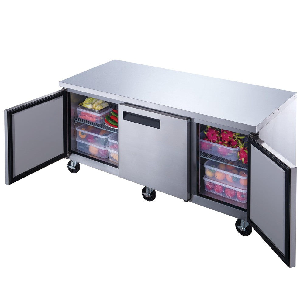 Dukers DUC72R undercounter refrigerator stainless steel door and handle detail