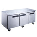Dukers DUC72F three solid door undercounter freezer in stainless steel