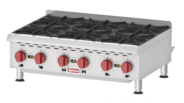 Omcan CE-CN-HP636M countertop gas hot plate with six burners