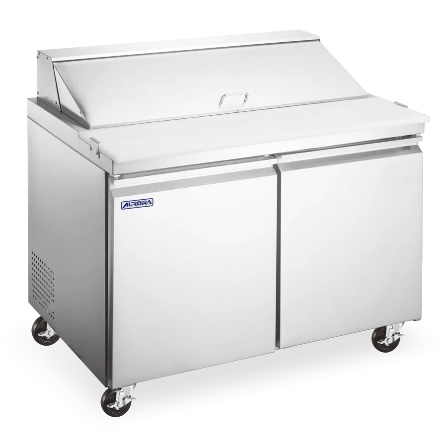 Omcan PT-CN-0920E-M-HC Aurora 36 inch two door mega top refrigerated prep table