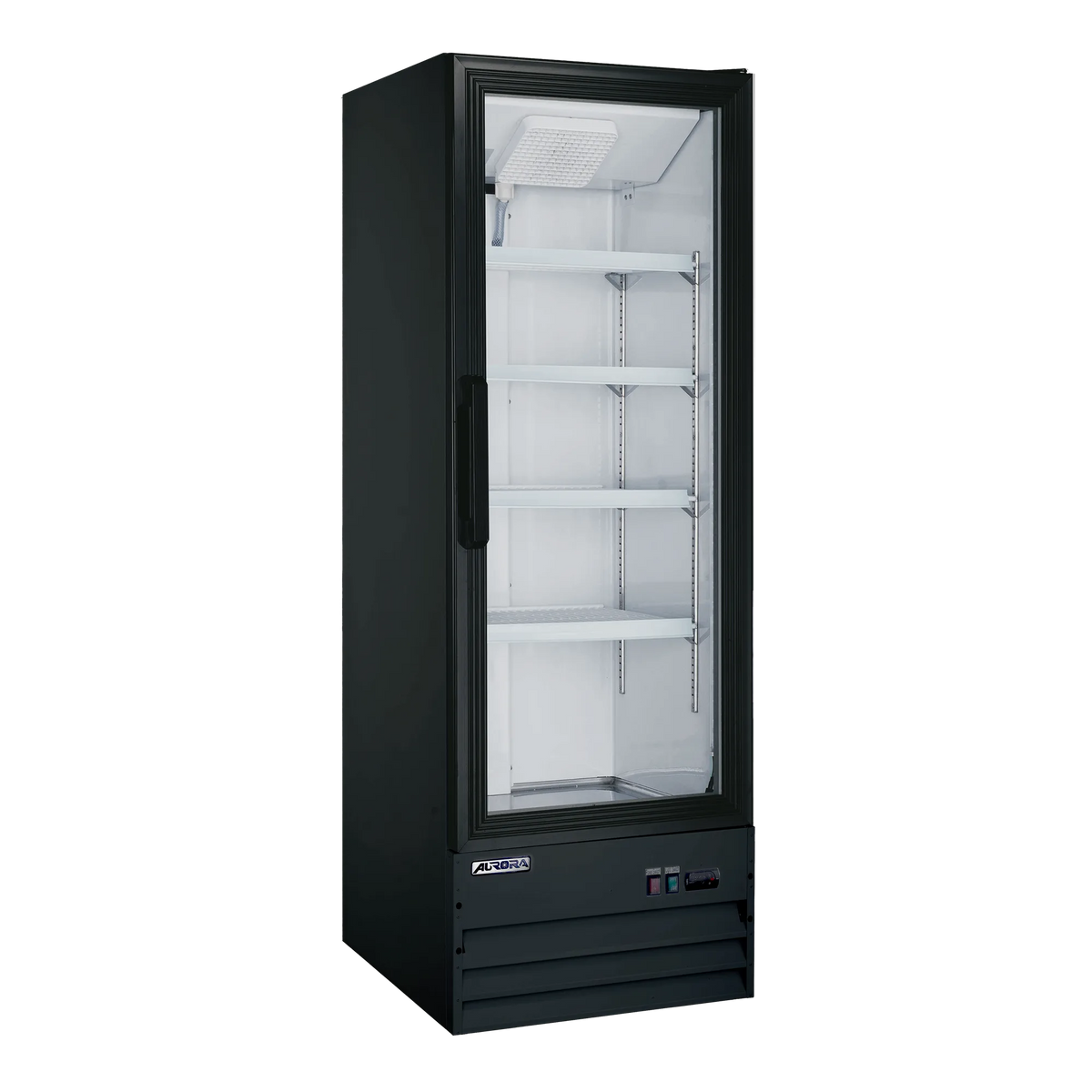Omcan RE-CN-0009EB-HC Aurora 22 inch black one glass door display refrigerator