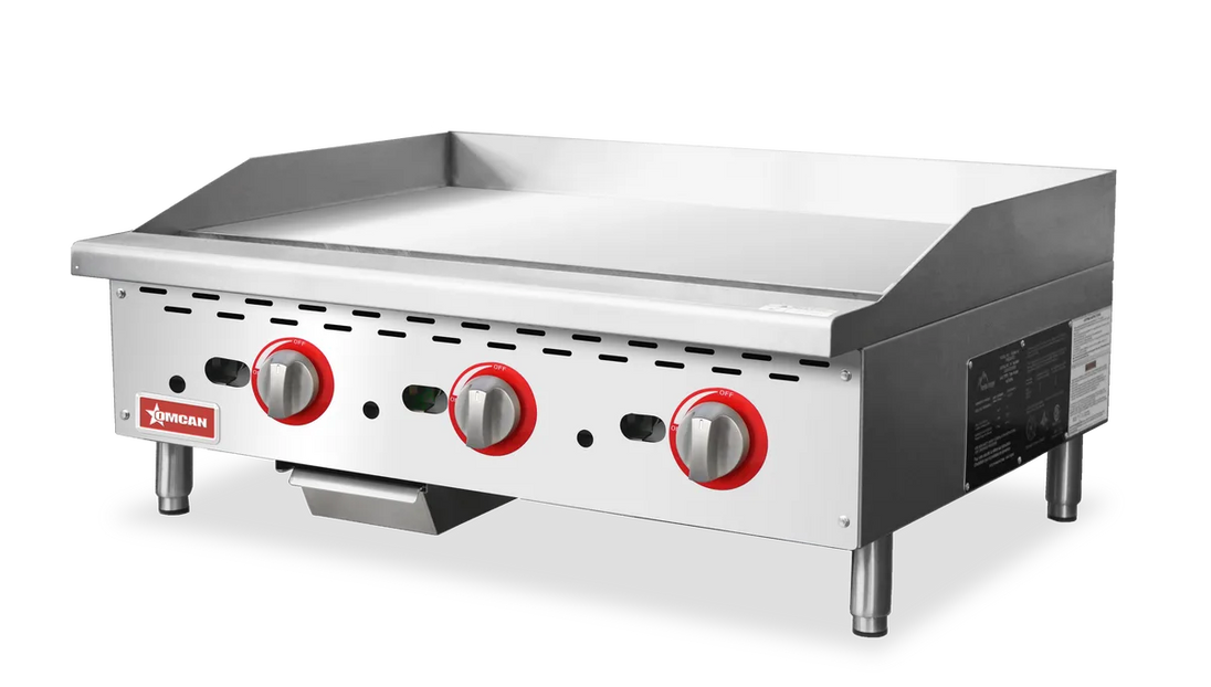 Omcan CE-CN-G36-TP 36 inch countertop gas griddle with thermostatic control