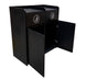 Omcan 48220 black double trash receptacle for two 36 gallon bins