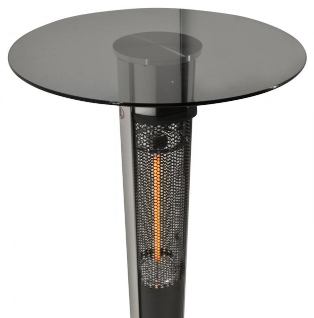 Omcan PH-CN-1100-T patio heater with tempered glass table and remote control