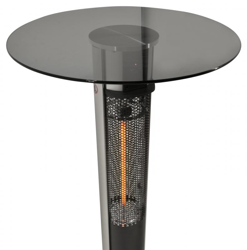 Omcan PH-CN-1100-T patio heater with tempered glass table and remote control