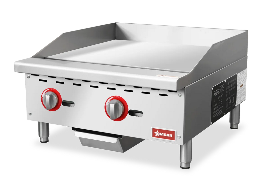 Omcan CE-CN-G24-M 24 inch countertop gas griddle with two burners