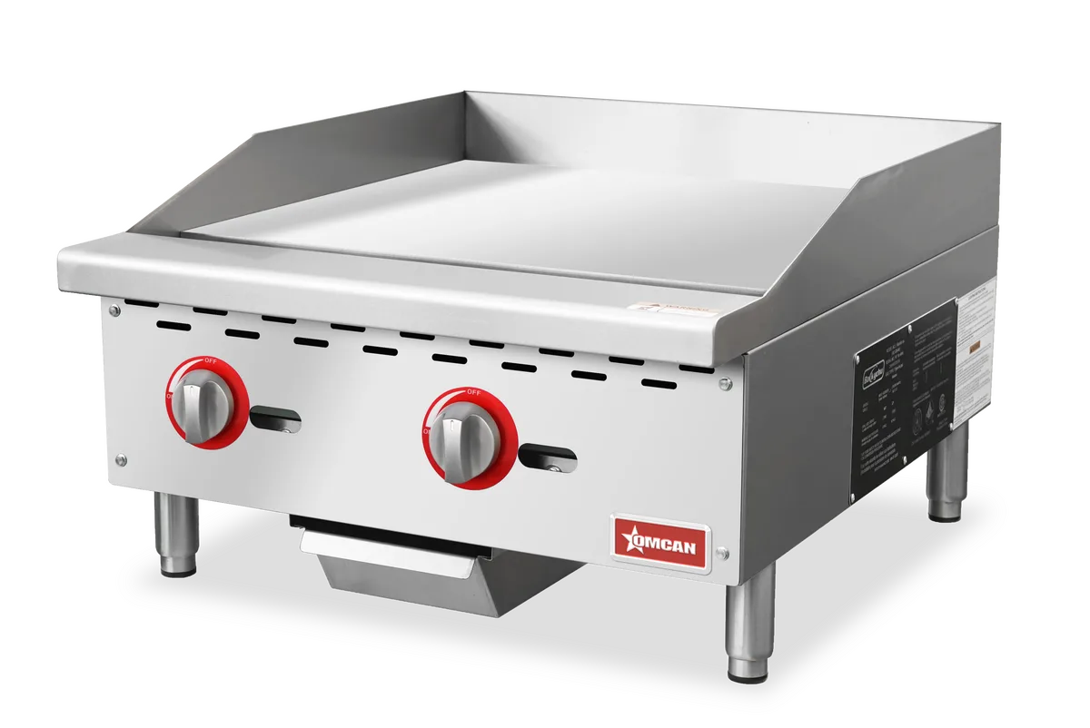 Omcan CE-CN-G24-M 24 inch countertop gas griddle with two burners