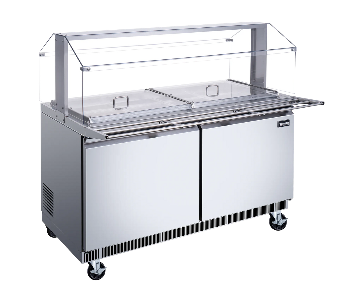 Omcan PT-CN-1524-S-HC 60 inch refrigerated salad bar cold food table with sneeze guard