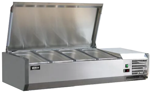 Omcan RS-CN-0004-PSS refrigerated topping rail with stainless steel cover