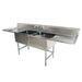 Omcan 25269 two tub stainless steel sink with two drainboards