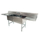 Omcan 25269 two tub stainless steel sink with two drainboards