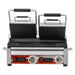 Omcan PG-CN-0711-RT double panini grill with grooved plates and timer