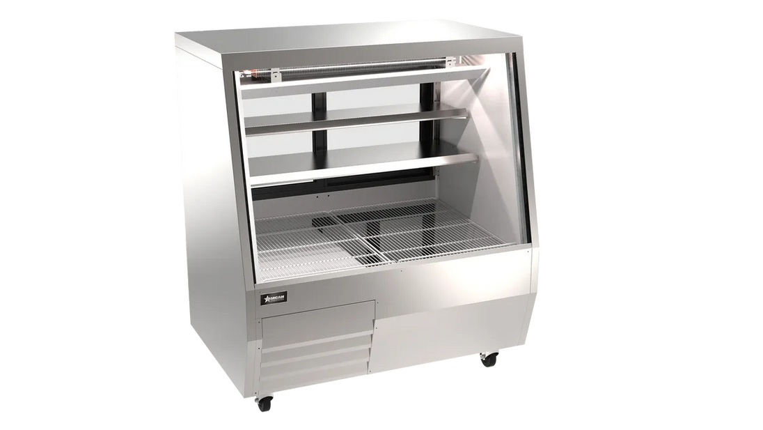 Omcan RS-CN-0050D-SS 50 inch stainless steel refrigerated double-duty deli case