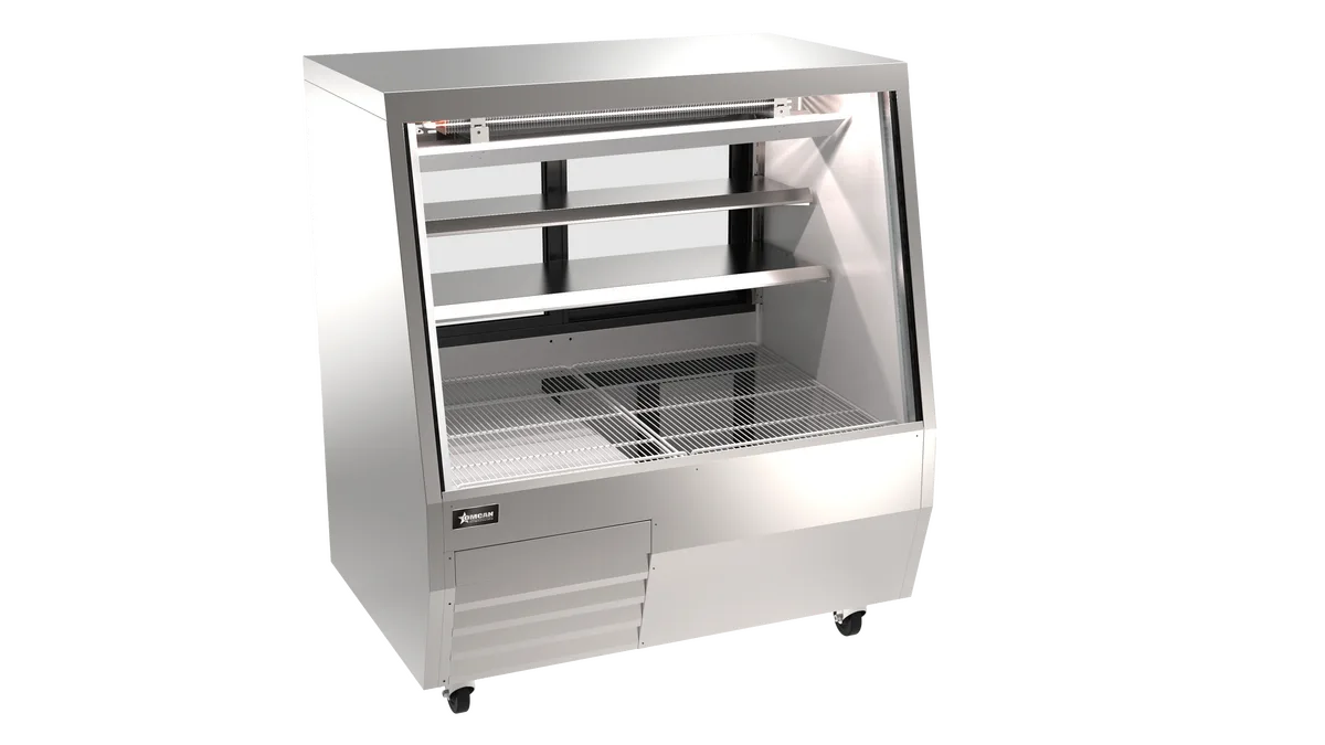 Omcan RS-CN-0050D-SS 50 inch stainless steel refrigerated double-duty deli case